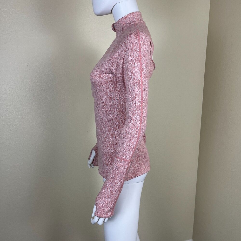 Gymshark Women's Size S Pink Fleur Texture 1/2 Zip Pullover Sweater Athletic Gym - Picture 10 of 16
